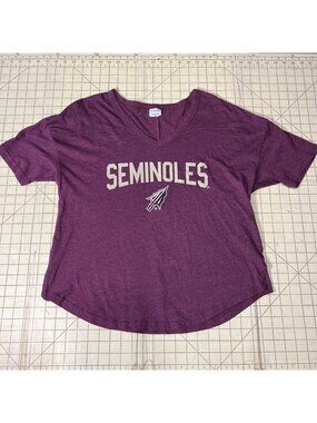 Seminoles Womens Heathered Purple V-Neck T-Shirt By UG Apparel Size M
